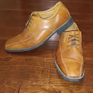 Clarks Whiddon Cap Brown Leather Oxford Dress Shoes 9